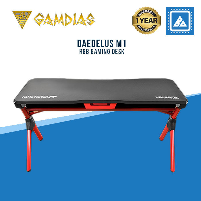 GAMDIAS DAEDELUS M1 RGB GAMING DESK BLACK RED GAMDIAS DAEDELUS M1 RGB GAMING DESK BLACK RED